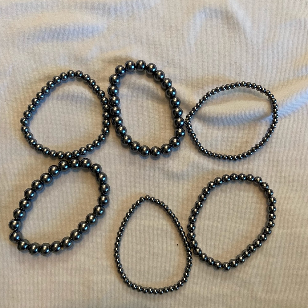 Charcoal Gray Bead Bracelets - Picture 4 of 4